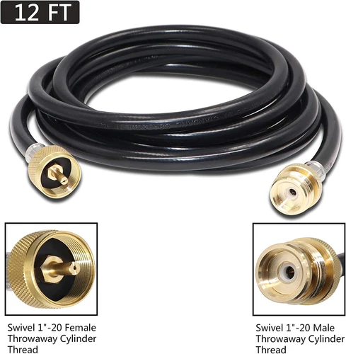 Kit adaptador de camiseta de latón propano, camiseta de latón propano de 4 puertos con manguera de 5 pies y 12 pies - Imagen 11 de 12