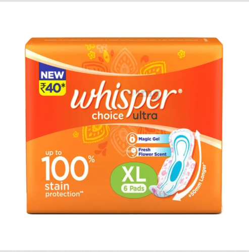 5 X Whisper Choice Ultra Sanitary Pads XL (6 pads) + free 1 pack ogf 6 pads au - Photo 1/3