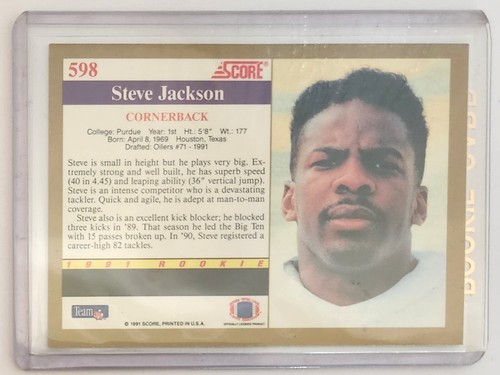 Team NFL Score 1991 Rookie Card #523 - #614 Choose Card NM Condition - Picture 23 of 49
