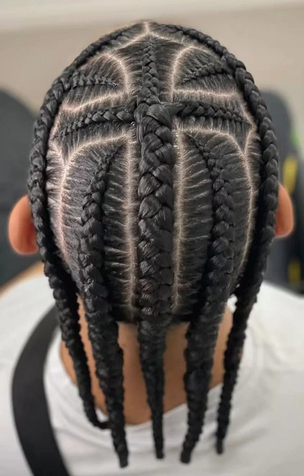 Cruz de Dios Cabello Humano Afro Peluquería Cornrow Trenzas Toupee con Encaje Frontal   Foto 3 de 4
