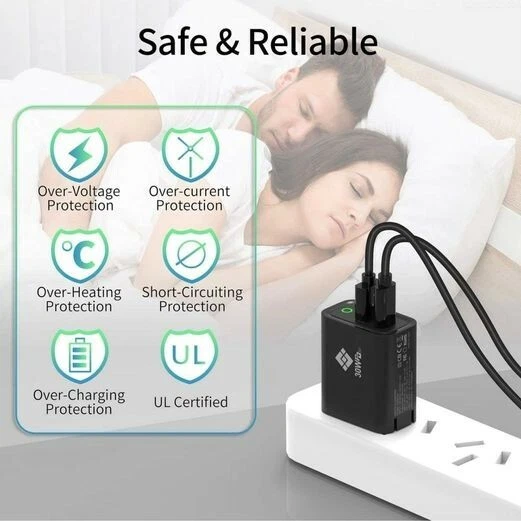 Cargador USB-A a iPhone/USB-C a iPhone Plegable Compatible con Bloque de 2 Puertos Foto 4 de 4