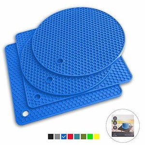 Q's INN Blue Silicone Trivet Mats | Hot Pot Holders ...