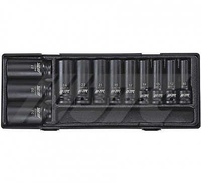 JTC 1/2'' DR.12 PCS DEEP IMPACT SOCKET SET (6PT) 10 MM~32 MM, JTC TOOLS # K4121