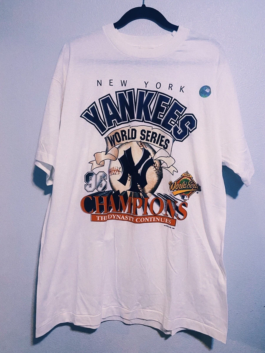 Vintage OG 90’s 96’ New York Yankees World Series Champions T-Shirt MLB  *RARE*