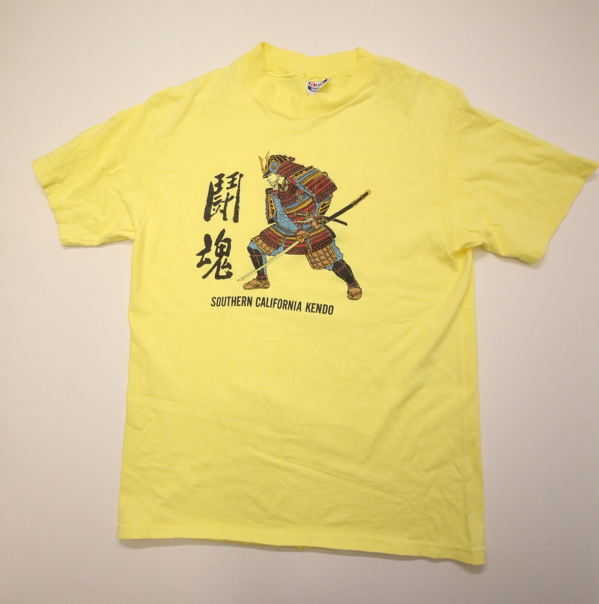Vintage Southern California Kendo Samurai T-Shirt Adult L Yellow