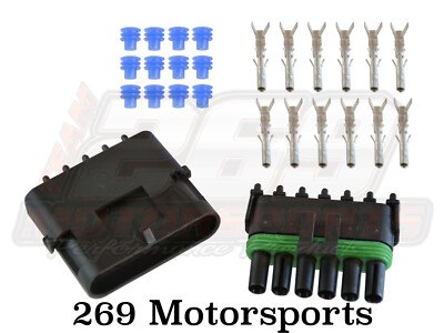 WEATHER PACK 6 PIN CONNECTOR 12-16 AWG Wire Water Tight Quick Connect
