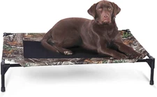 Outdoor Elevated Dog Cot, Breathable Cooling Elevated Cot Hammock Pet Bed for La