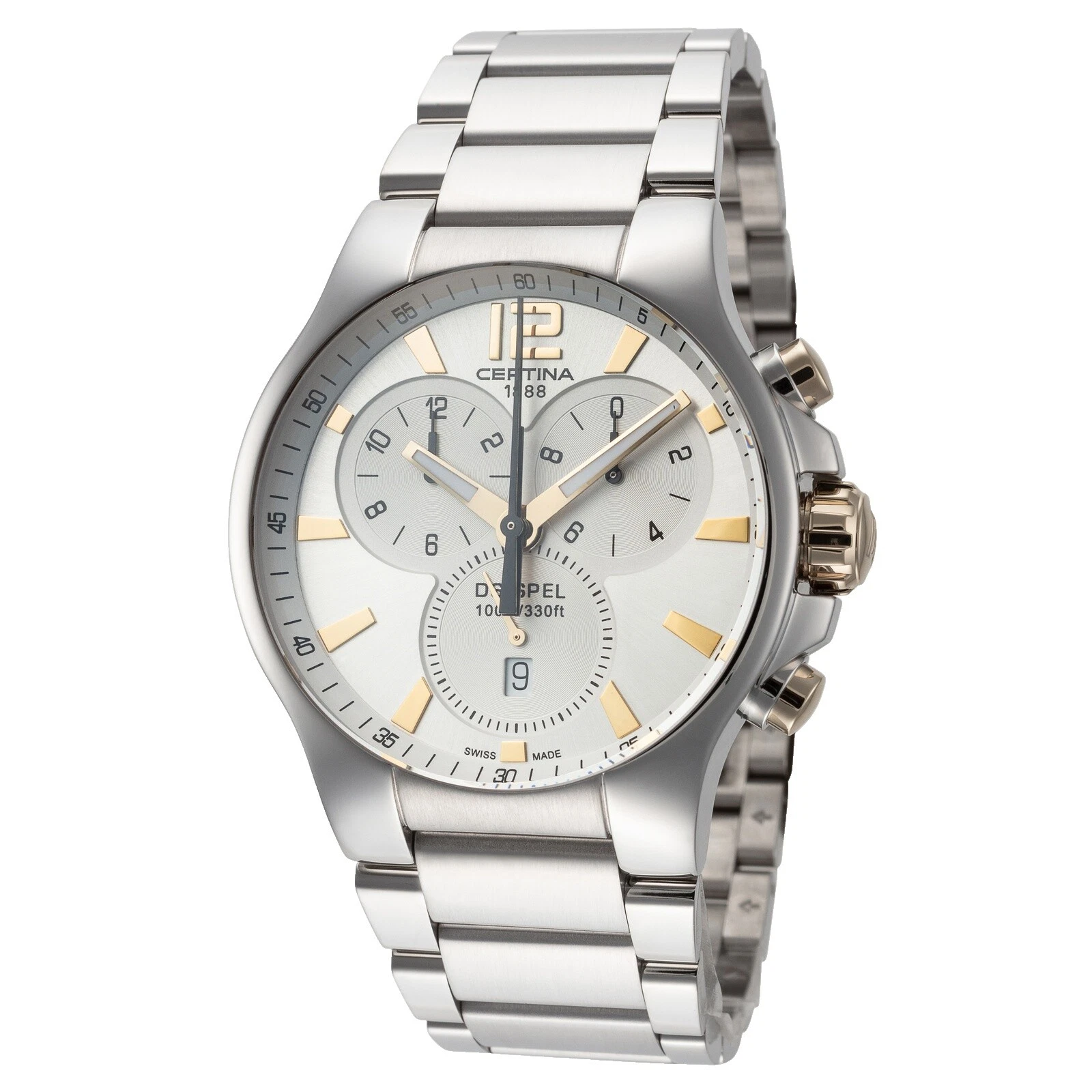 Banda de acero inoxidable Certina Caja de acero inoxidable Relojes de pulsera