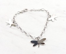 Sterling Silver Butterfly Charm Bracelet 6.5" - 7.5" - Free Gift Packaging