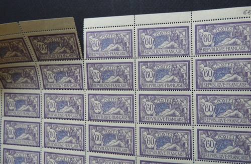 FRANCE FEUILLE COMPLÈTE 25 TIMBRES Merson n°144 NEUF** - Picture 2 of 3
