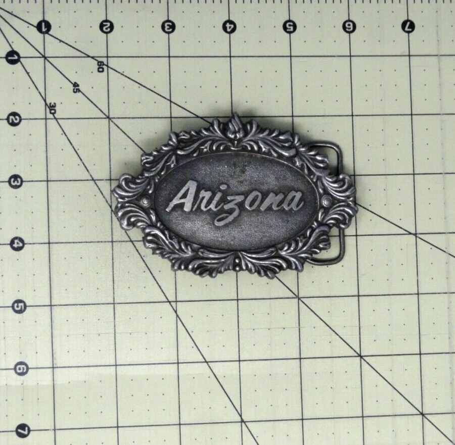 Fivela de cinto Arizona ornamentada vintage anos 70 Capt Hawks Sky Patrol .TAZ113 - Imagem 3 de 4