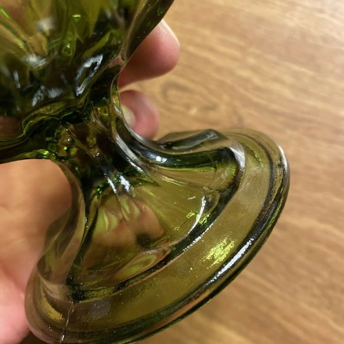 Vintage Green Glass Dish Bowl Desert Ice Cream Sherbet T7 - Picture 12 of 12