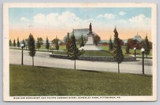 Bigelow Monument Phipps Conservatory Schenley Park Pittsburgh PA Postcard