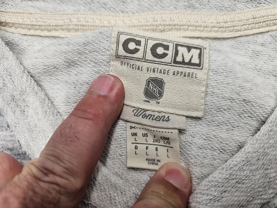 Suéter Pullover Gris Para Mujer Chicago Blackhawks NHL CCM Talla L Foto 4 de 4