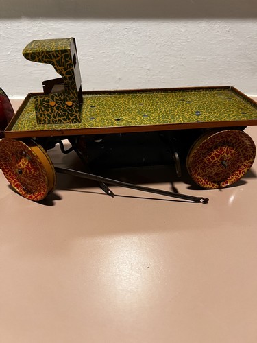 Lindstrom Toy Tin Elephant Drawn Wind-up Wagon - Picture 9 of 10