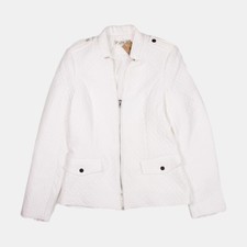 L'amie De Paris Quilted Jacket / Size L / Womens / White / Polyester