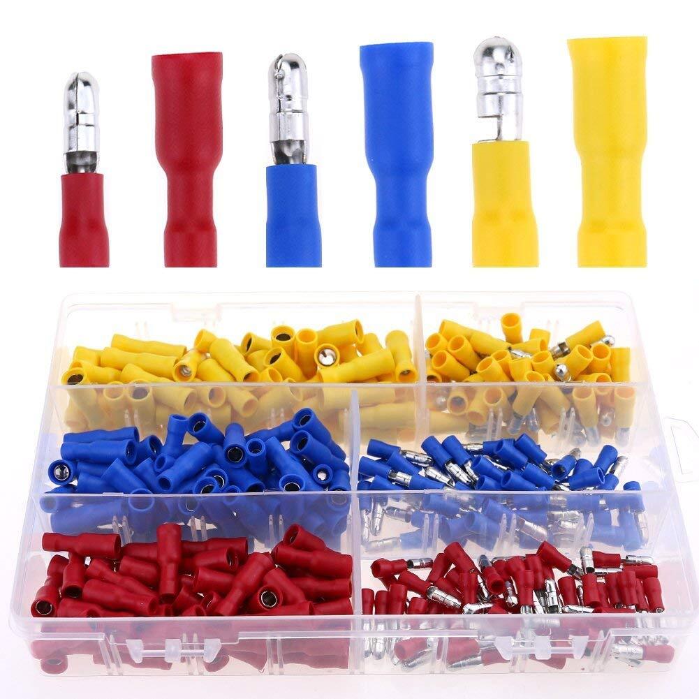 300pcs 22-16 / 16-14 / 12-10 Gauge Insulated Quick Splice Female / Male Bulle