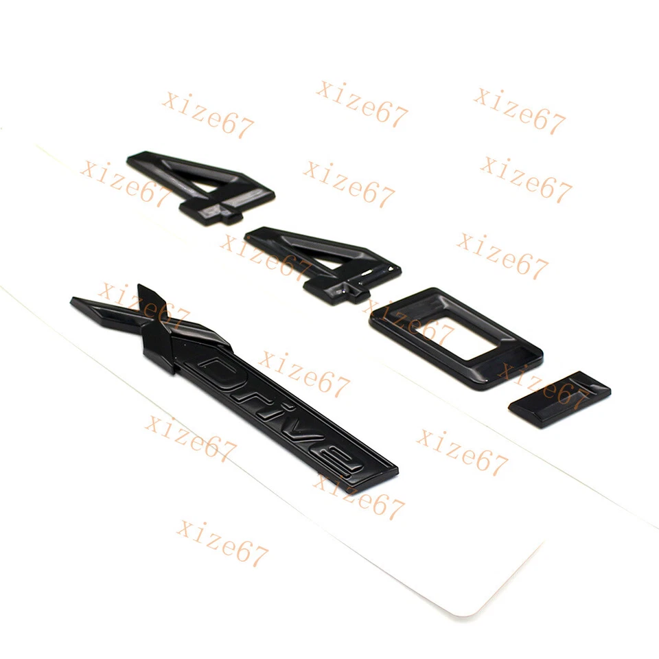 Emblema negro brillante 440i + letras número XDrive insignia maletero trasero Foto 3 de 4