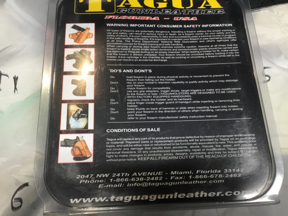 New Tagua Gunleather Florida Black Leather Dual Clip Holster DCH-360 Ruger SR9 C - Image 4 of 4