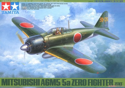 Tamiya 61103 1/48 Scale A6M5/5A Zero Fighter (Zeke) Model Kit