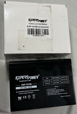TWO (2) Expert Power 12V 10Ah 20HR Sealed Lead Acid Batteries (bruised box)