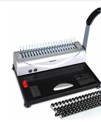 MAKEASY Bindemaschine, 21-Loch, 450 Blatt, Papierstanzbinder mit Starterset