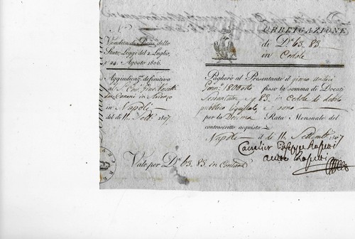 1807 VERY RARE OBLIGATION * NAPOLEONIC OCCUPATION ON CONFISCATION CHURCH PROPERTY