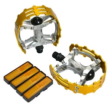 Wellgo Old school BMX MTB XC-II Bear Trap 9/16" Bicycle Pedals , Gold