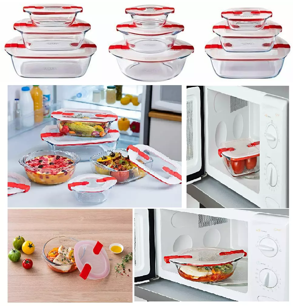 Pyrex Storage Glass Dish Container Food Meal Cook & Heat Vented