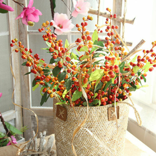 Baies Artificielles Rouges Givrées Pour Décoration Noël | 200 Tiges (400 Baies), Diamètre 12 Mm, Longueur 15 Cm