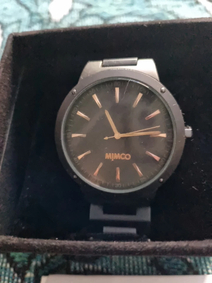 MIMCO Black Metal Link Watch Time Piece Rose Gold BNWT $279 - image 3 of 4