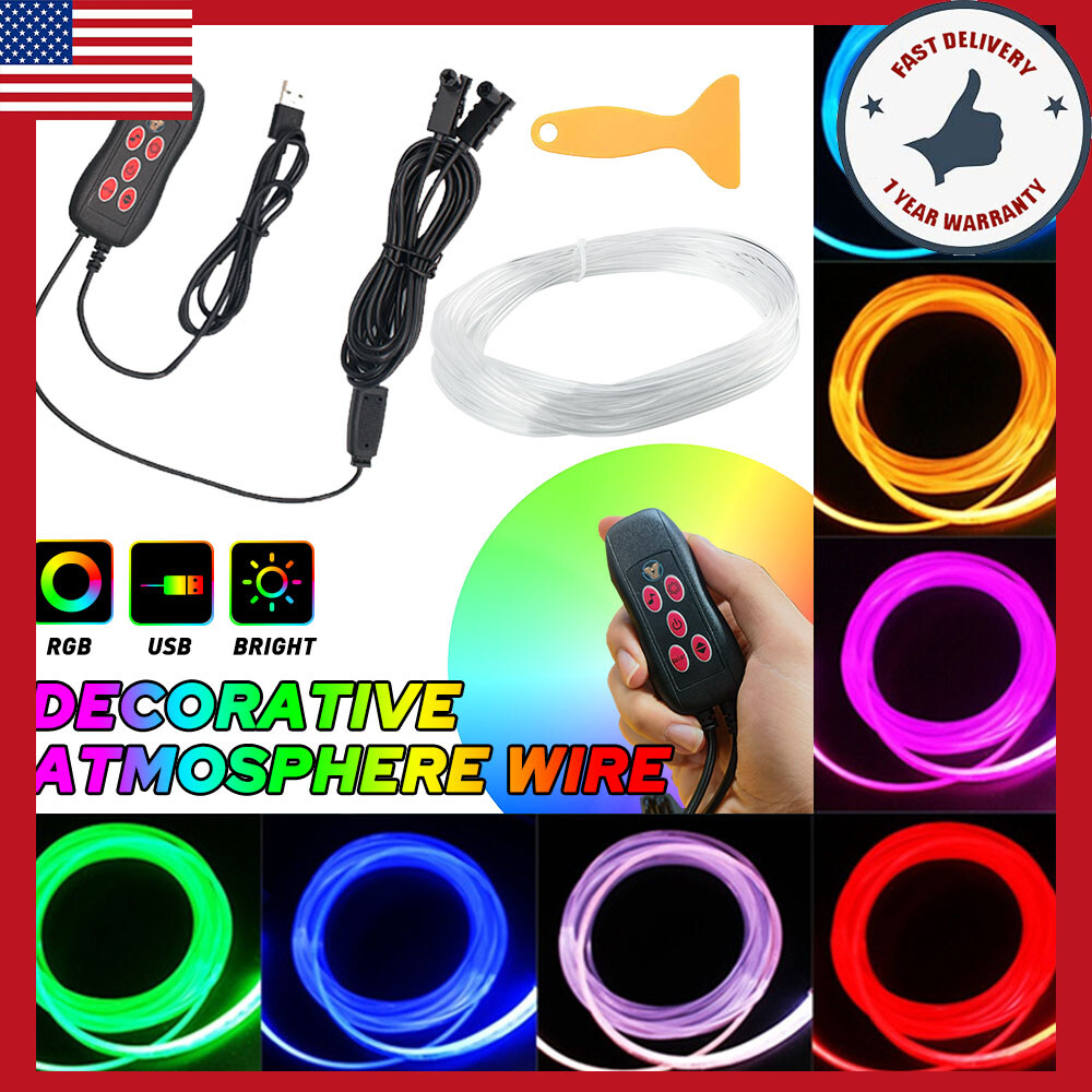 13.1ft USB Car Interior LED Light Strip with Remote for Dashboard and Doors