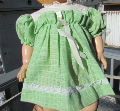 Doll Clothing Windowpane Green Dress Terri Lee Saucy Walker Tiny Tears 16'' 1950s