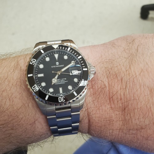 Steinhart Ocean One 39mm Silver Stainless Steel Case with Steinhart Ocean One 39mm Silver Stainless Steel Case with