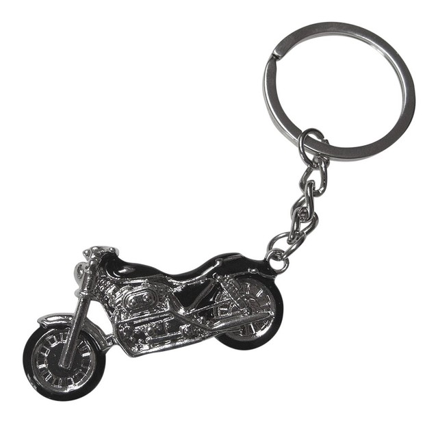 Key Ring Motorcycle Steel Silver Black & Chrome for Biker, Motard. eBay