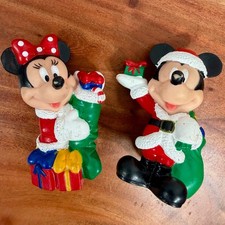 Disney Mickey and Minnie Mouse Christmas Figurine Set