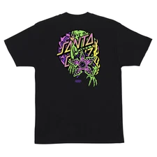 SANTA CRUZ Stranger Things Heavyweight T-Shirt Demogorgon Dot Skate Shirt Black
