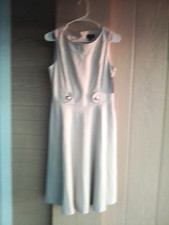NWT Tahari ASL Women’s Faux suede Beige Cream Sleeveless A Line Dress Size 6