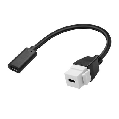 XMSJSIY USB-C Keystone Jack Adapter - 10 Gbps Type-C Female to Type C Black 