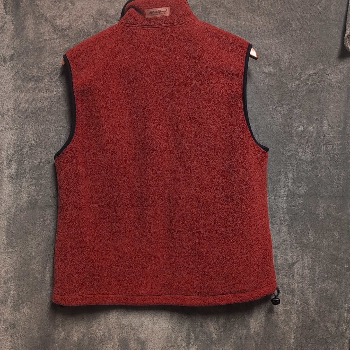 Eddie Bauer Vest Mens Red Fleece Sweater Fill Zip Windcutter Vintage Size Small image 5
