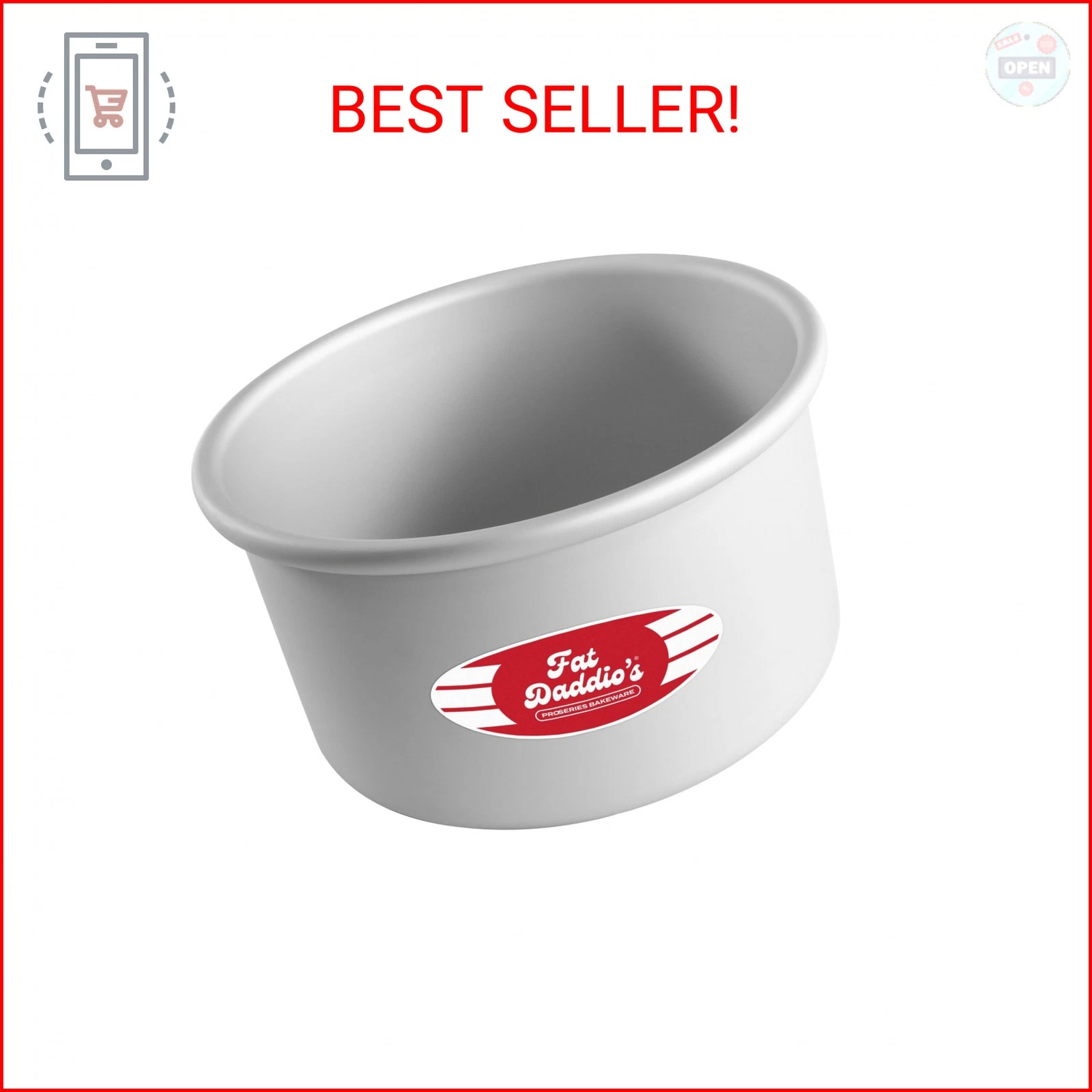 Fat Daddio's Anodized Aluminum Round Cake Pan, 7 x 4 Inch