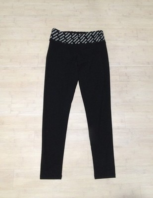 Victorias Secret Sport Womens Black Logo Waist Band Yoga Workout Leggings Small