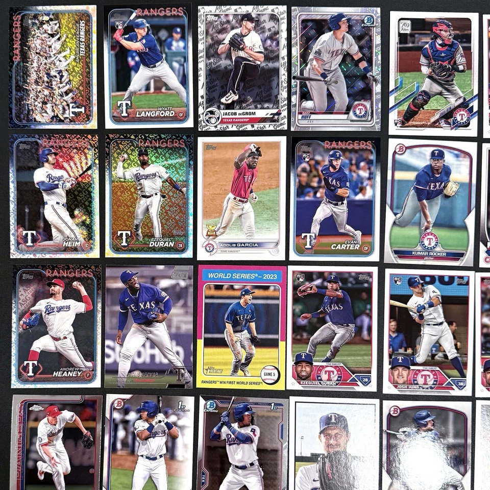 Lote de Texas Rangers (70) con refractor paralelos, tarjetas de novato RC, Prospects Holo + Foto 2 de 4