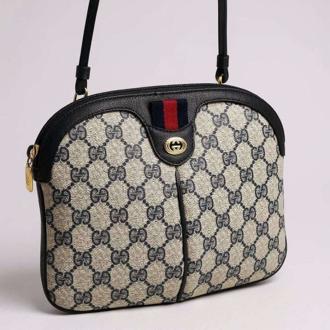 Gucci GG Old Sherry Line Leather and PVC Shoulder Bag