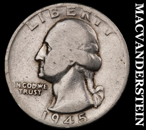 1945-D Washington Quarter- Silver- Scarce Better Date No Reserve #J2318