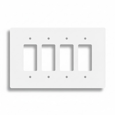 6''x9-1/2'' Oversize Decora Light Rocker Switch Wall Plate, Large, 4-Gang, White