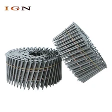 15Deg  2-1/4" x 0.092" Collated Wire Coil Ring Shank Siding Nails 3600Pcs
