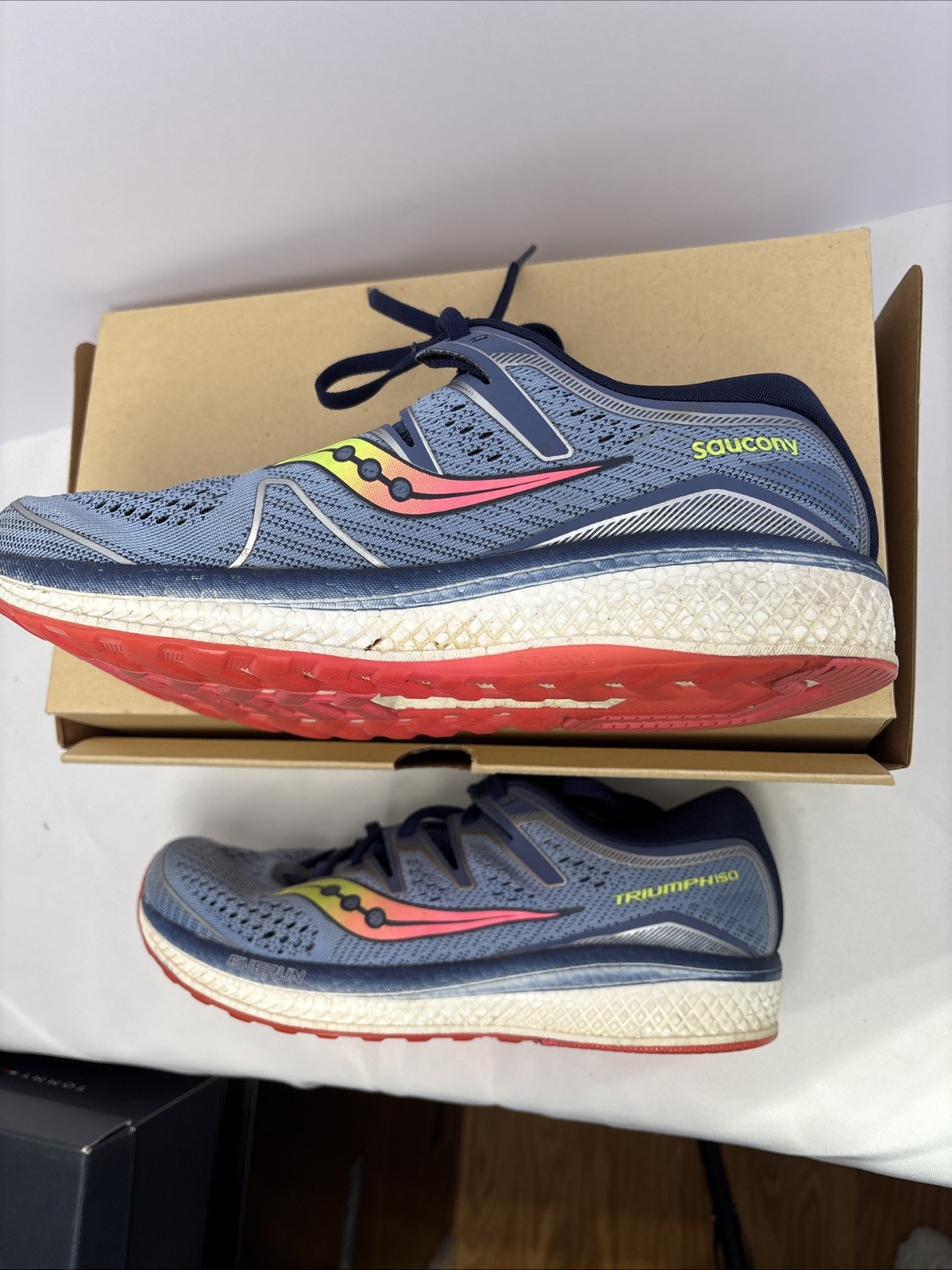 Saucony Triumph ISO Women's Running Shoes Size 9.5 Grey/Navy Cushioned Sneakers thumbnail 6