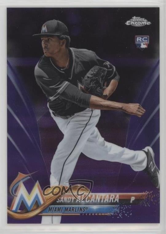 2018 Topps Chrome Purple Refractor 131/299 Sandy Alcantara #128 Rookie RC uk2