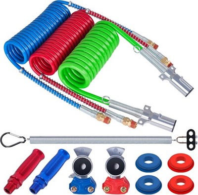 CheeMuii 15 Ft Coiled Air 15 FT KIT, 15 AIR LINES KIT WITH ACCESSORIES 